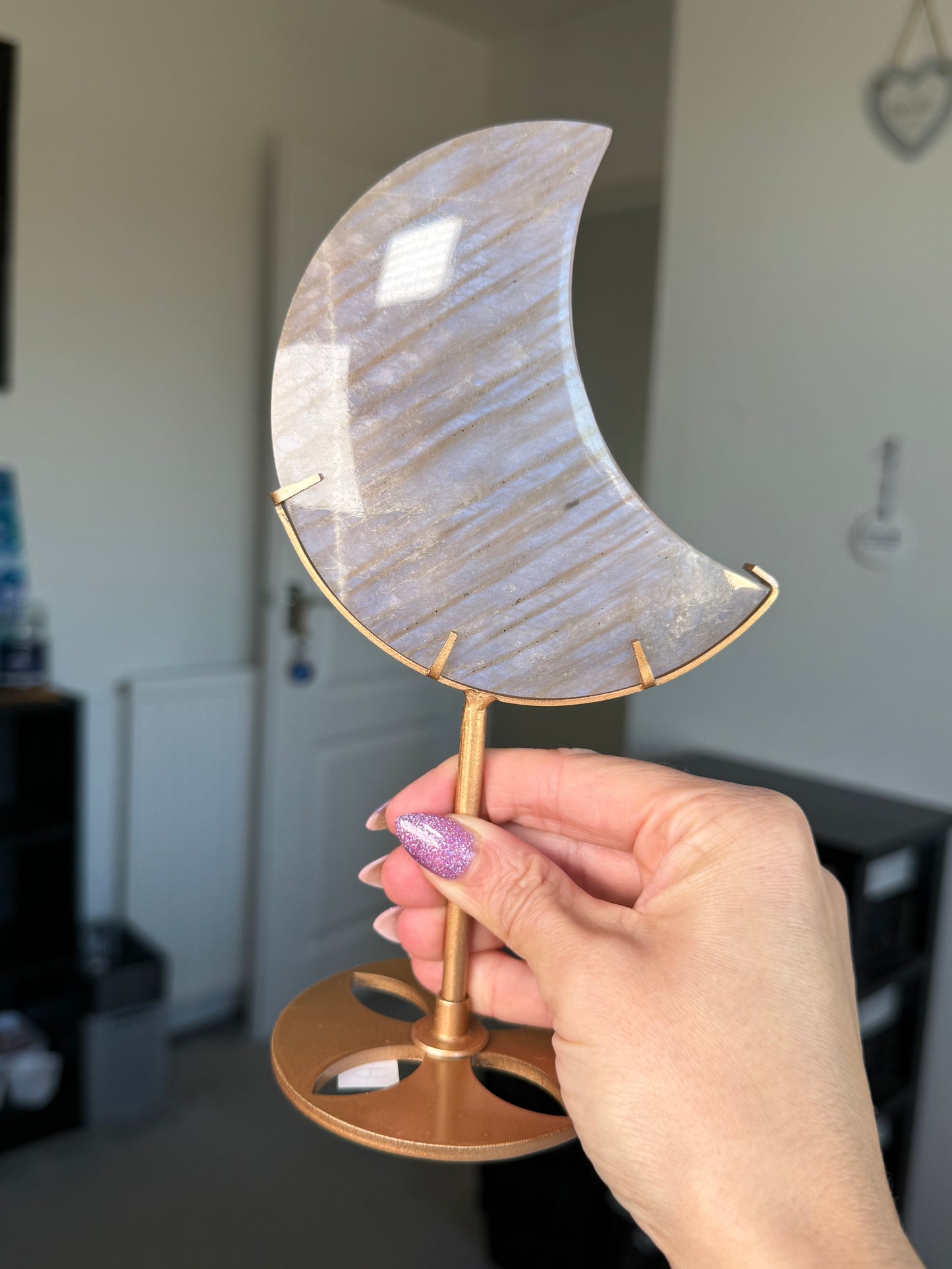 Moonstone Moon On Gold Stand