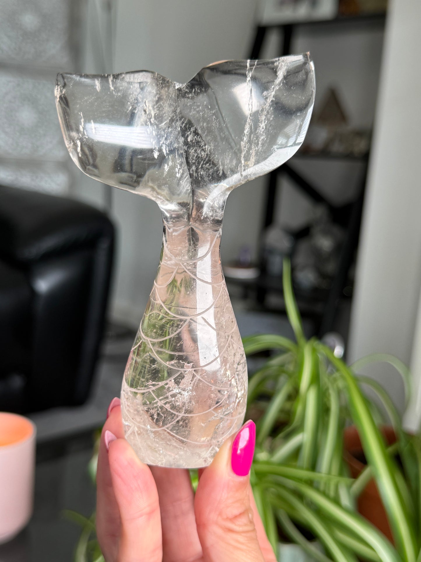 Master Carved Mermaid Tail - Clear Quartz