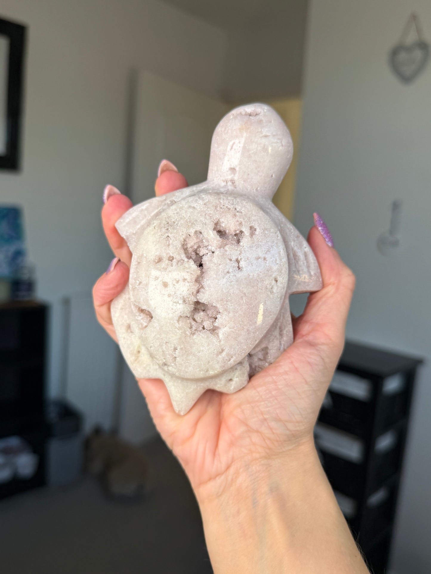 Pink Amethyst Turtle With Stand