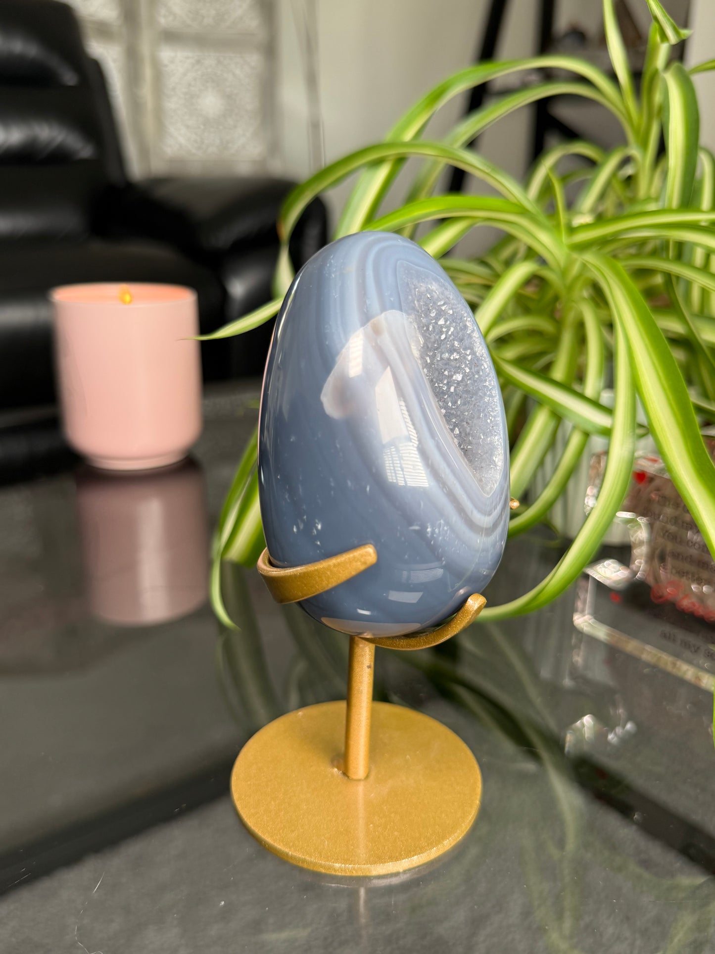 Agate Egg On Stand