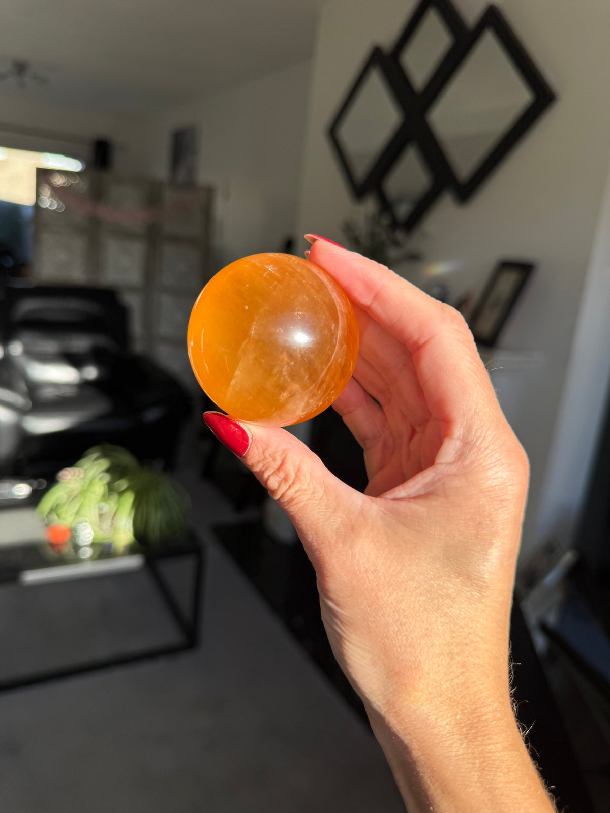 Honey Calcite Sphere