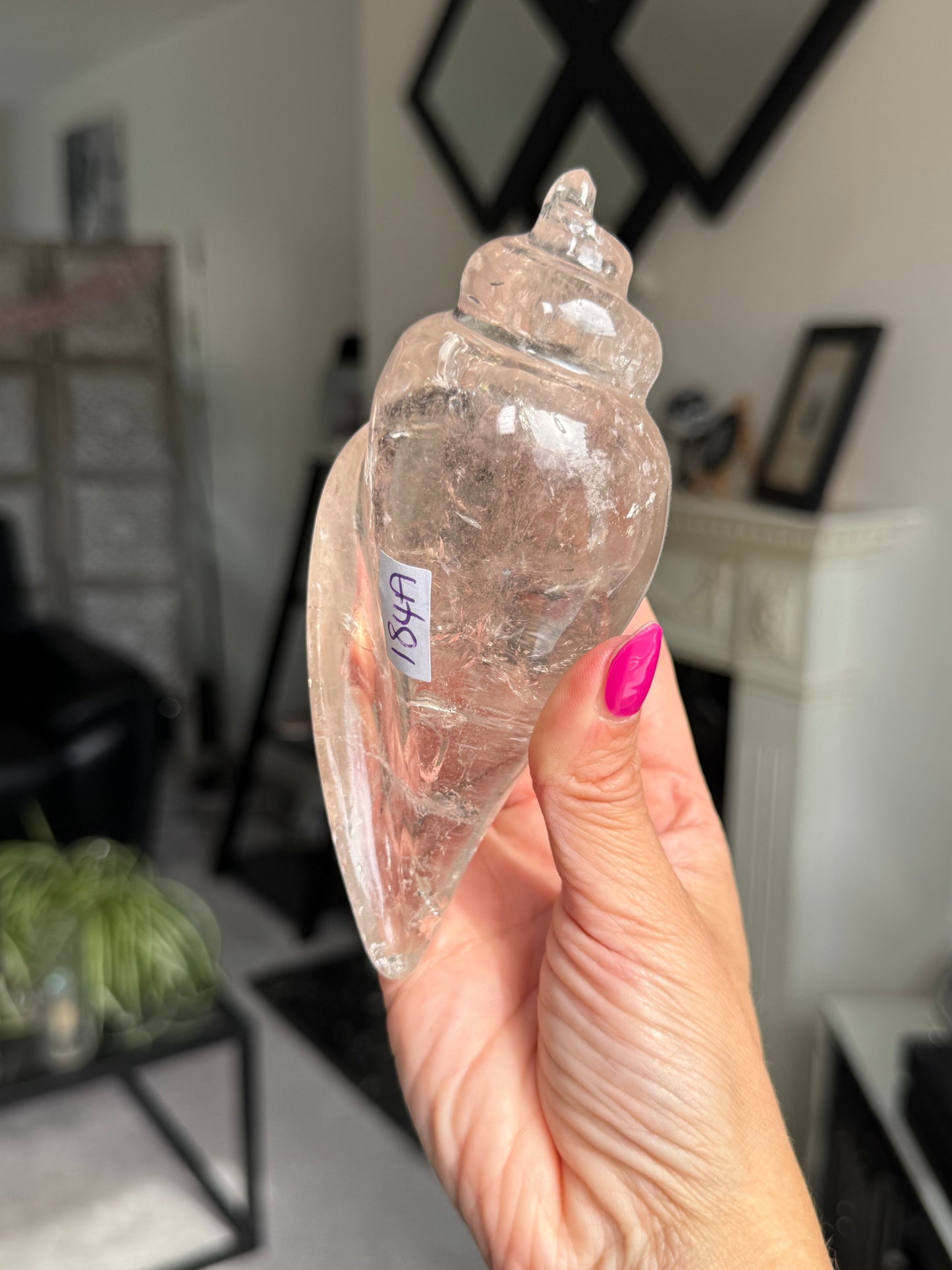 Master Carved Smokey Quartz Shell