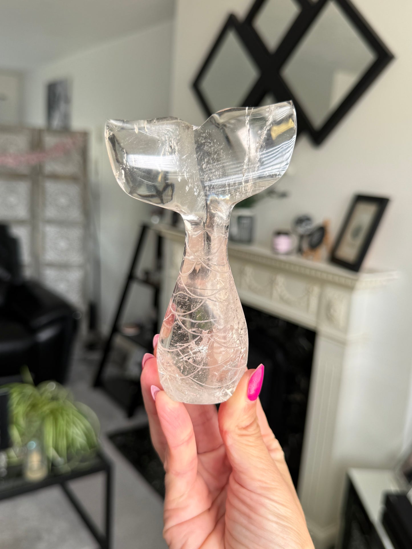 Master Carved Mermaid Tail - Clear Quartz