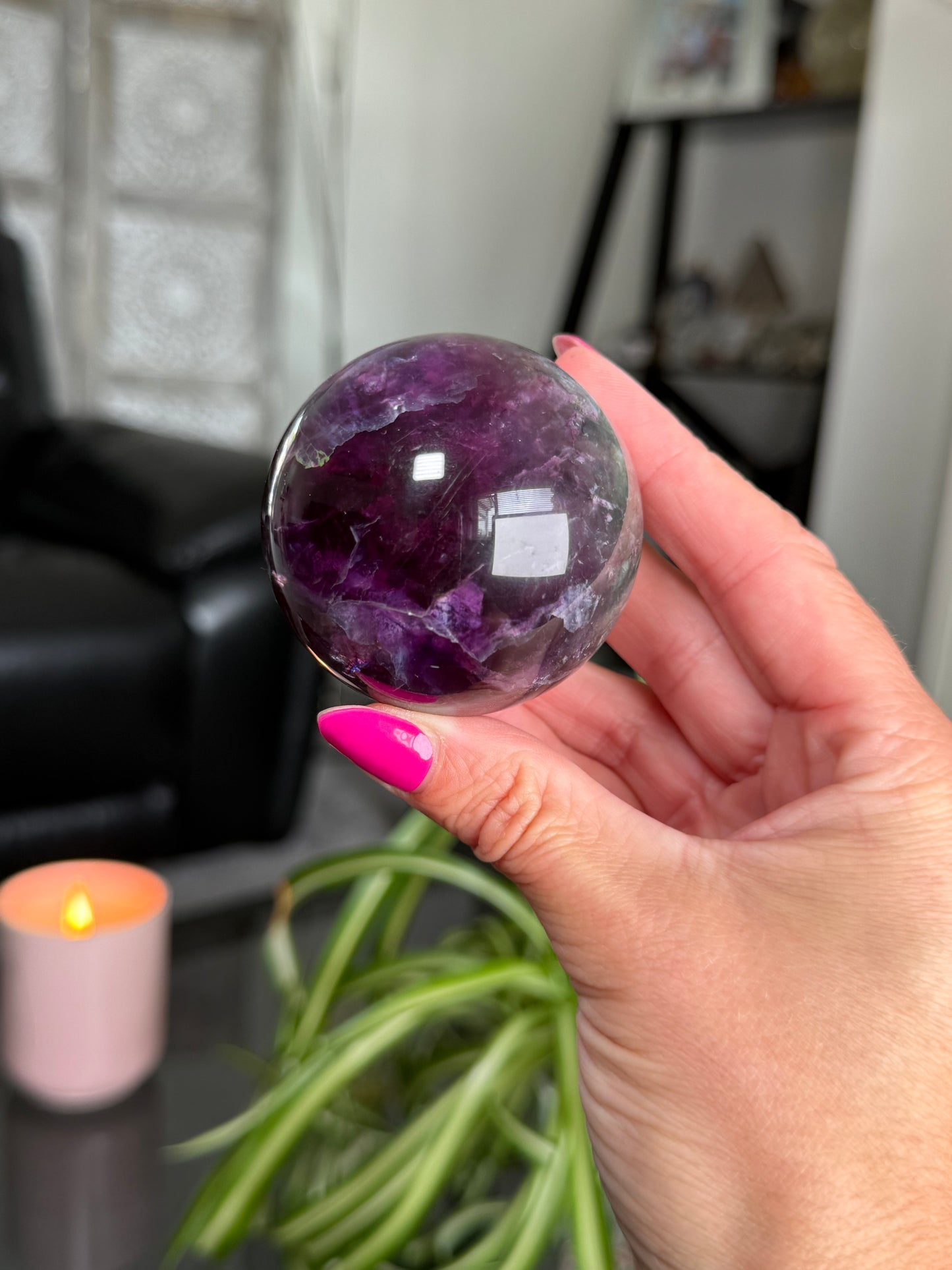 Purple & Green Fluorite Sphere