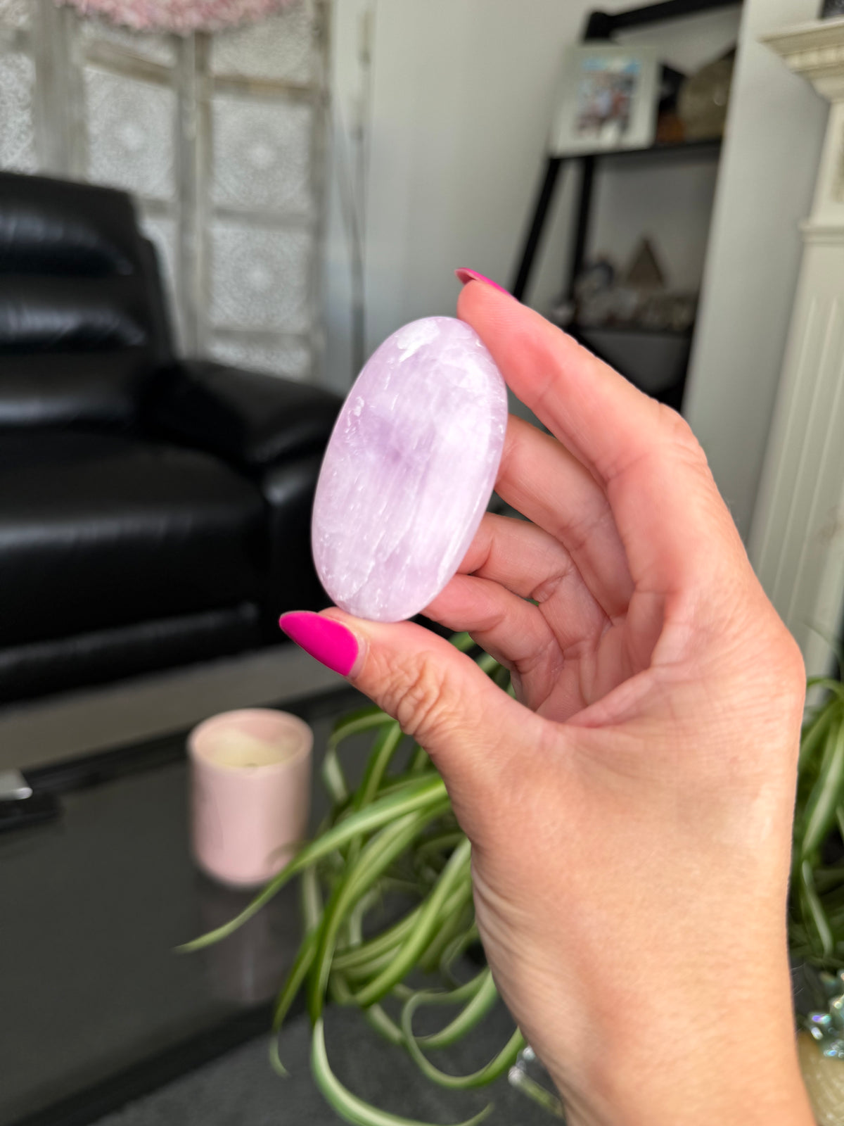 Kunzite Palm Stone