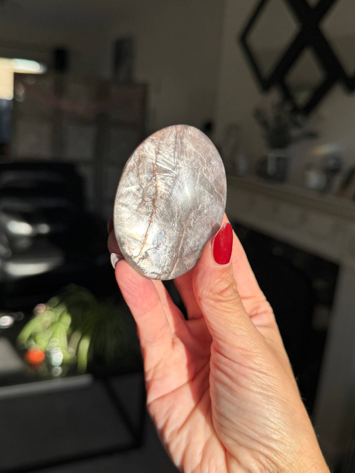 Gem Lepidolite Palm