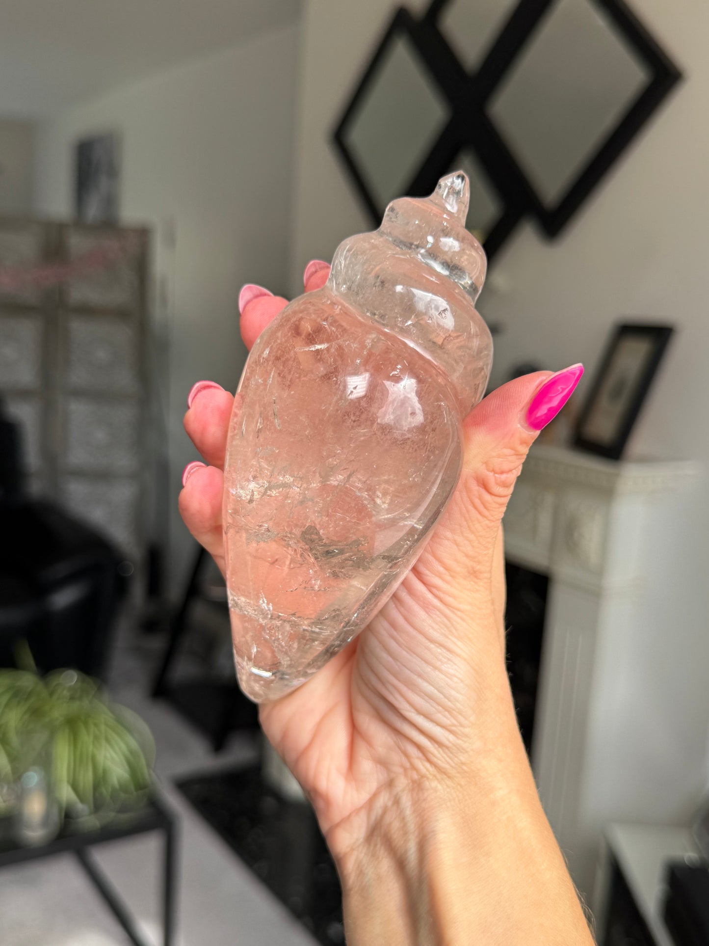 Master Carved Smokey Quartz Shell