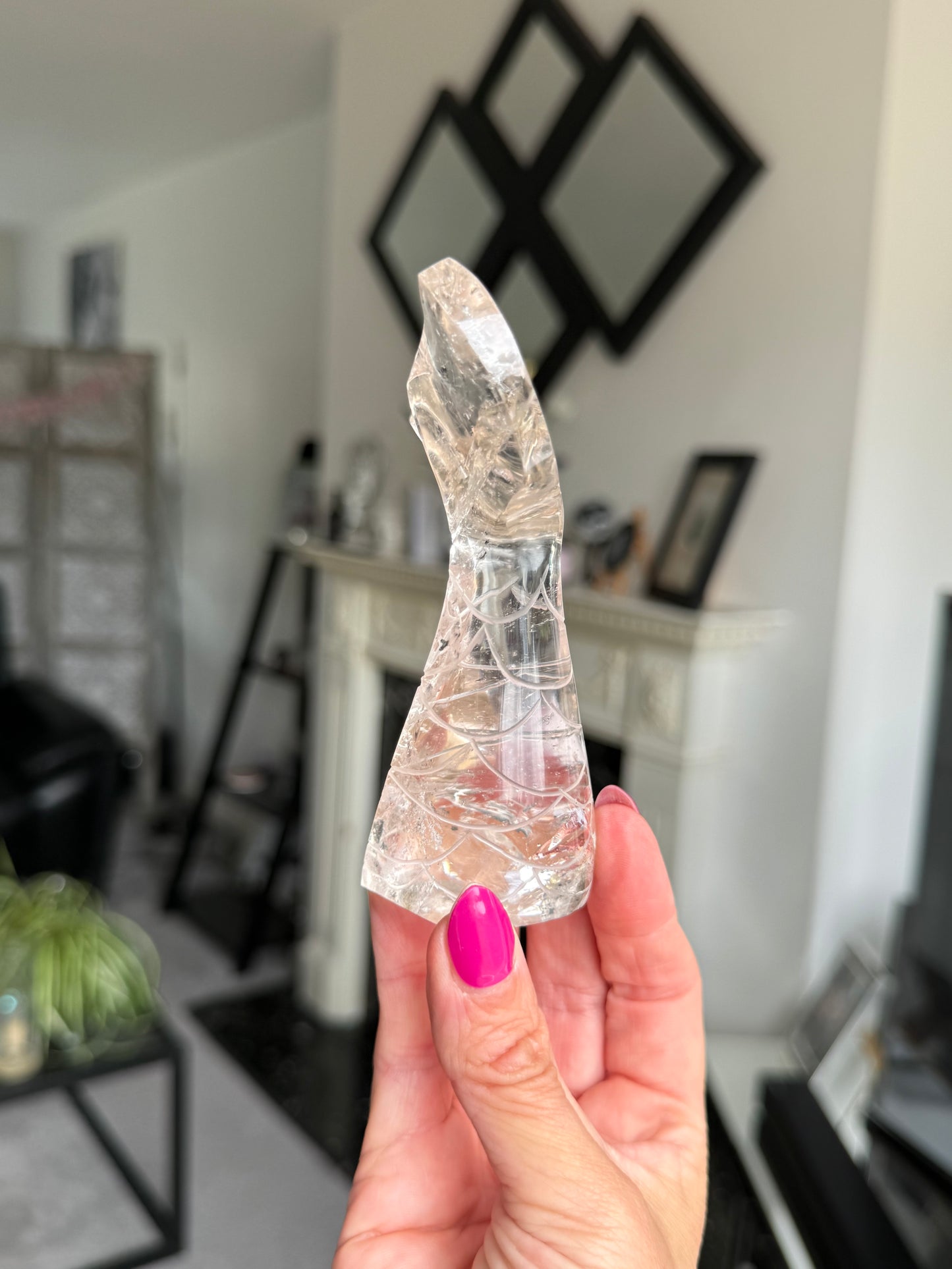 Master Carved Mermaid Tail - Clear Quartz