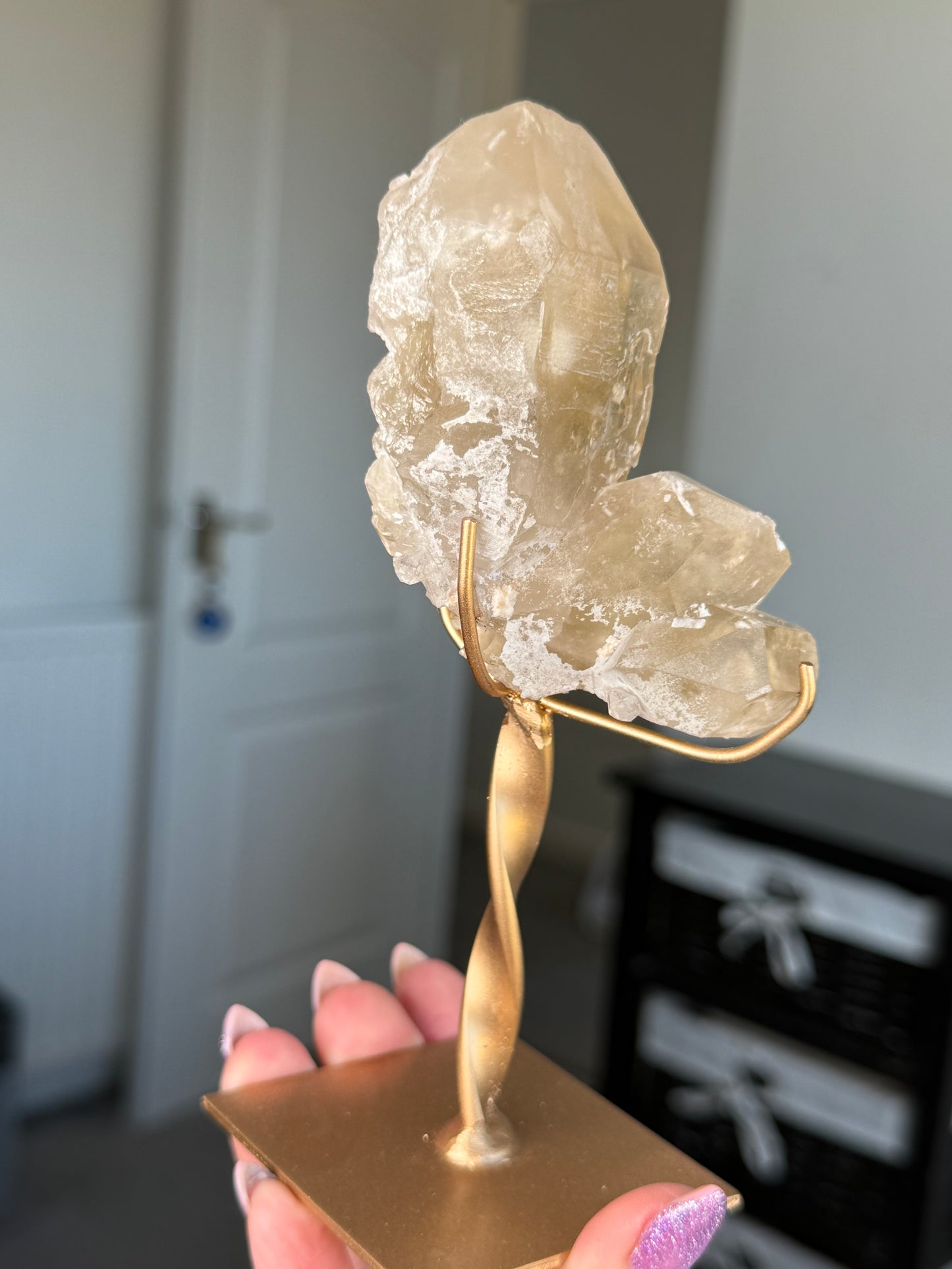 Natural Unpolished Citrine On Stand