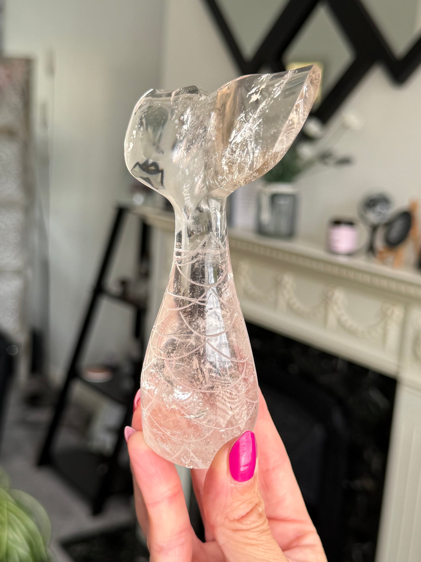 Master Carved Mermaid Tail - Clear Quartz
