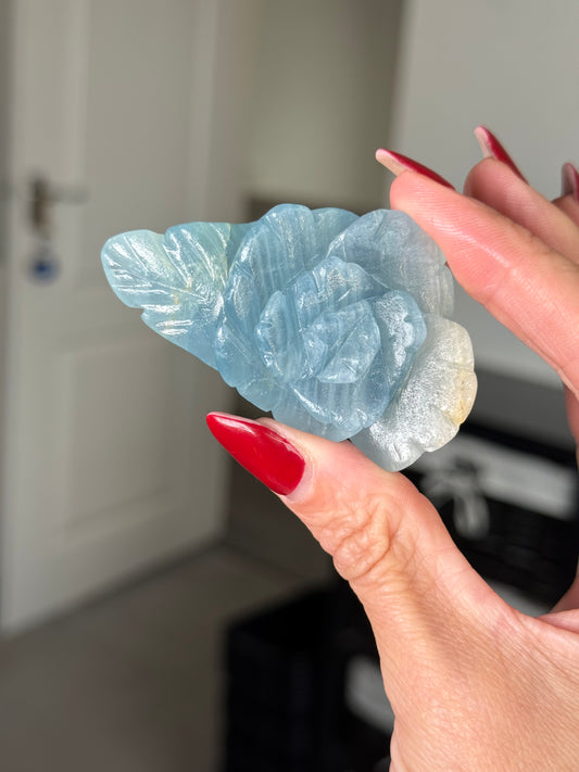 Blue Onyx Flower With Stand