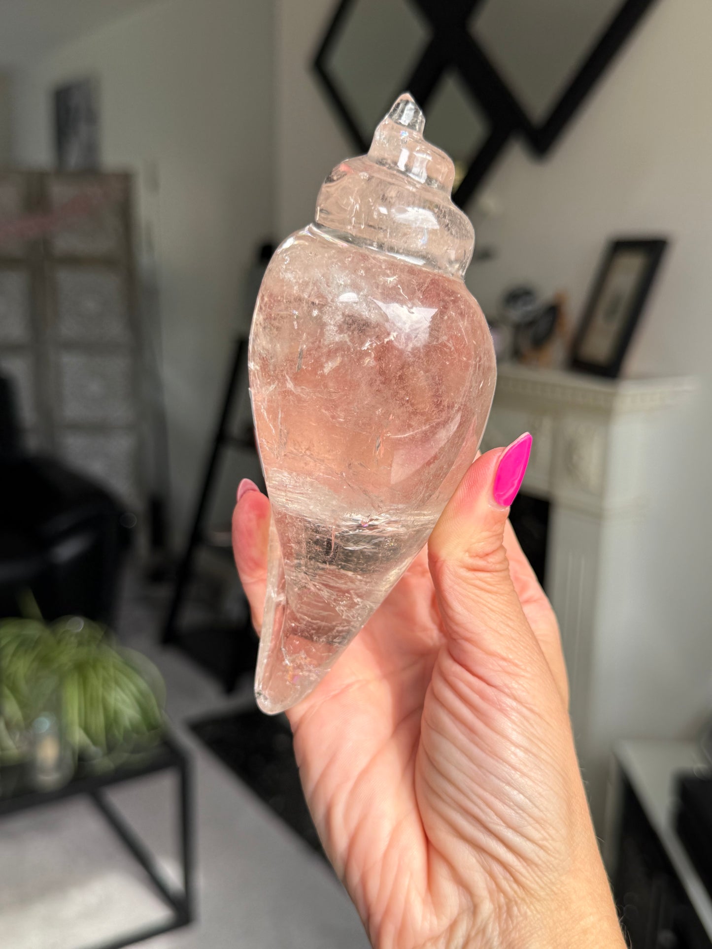 Master Carved Smokey Quartz Shell