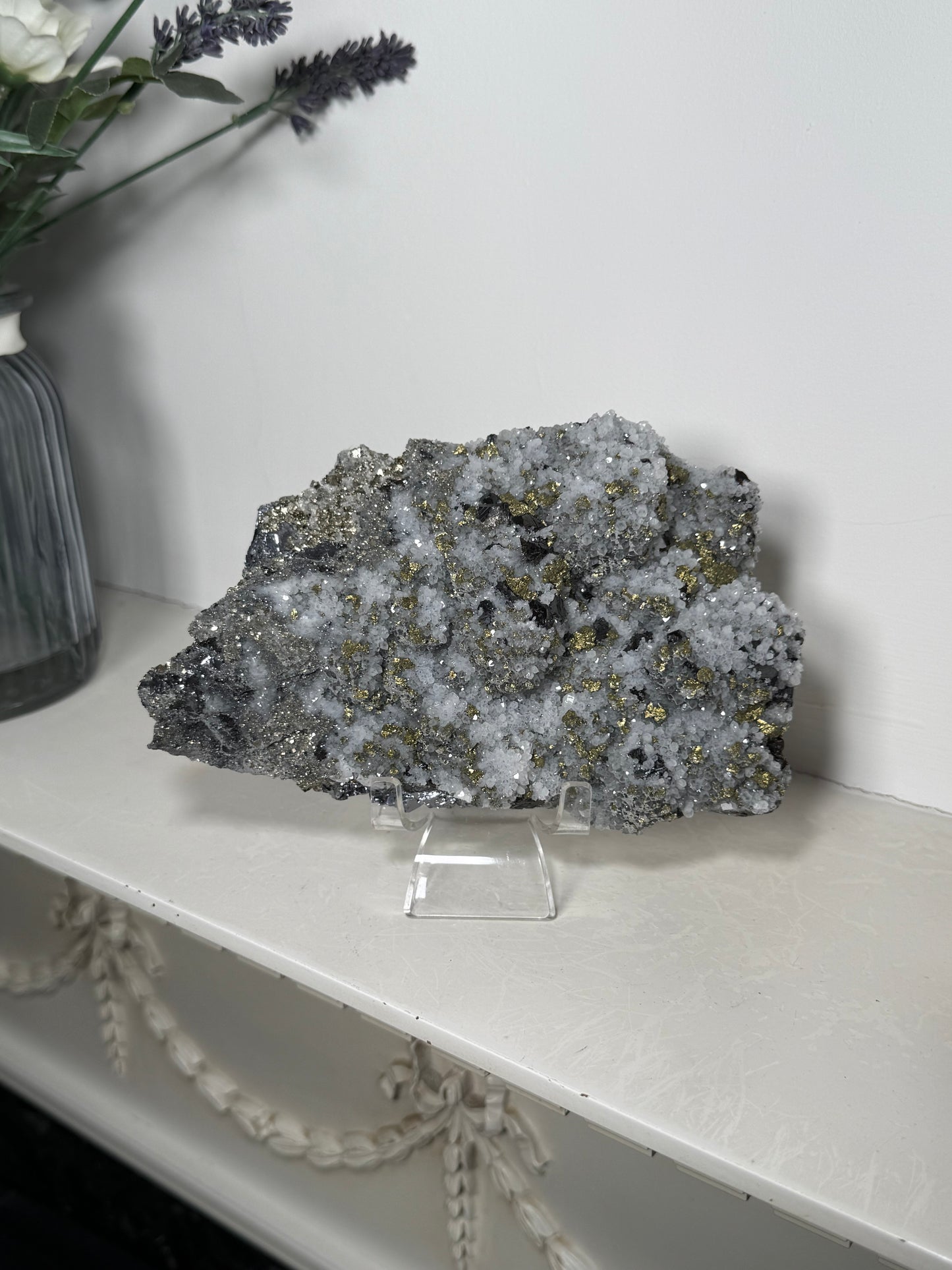 Bulgarian Sphalerite, Quartz & Chalcopyrite With Stand