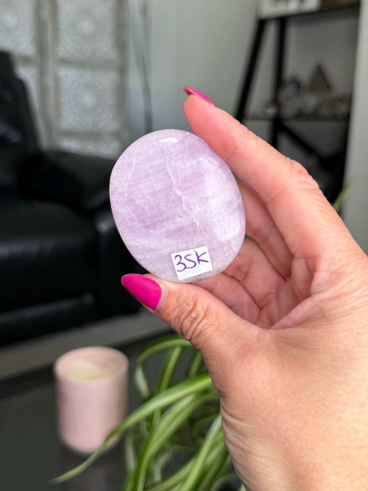 Kunzite Palm Stone