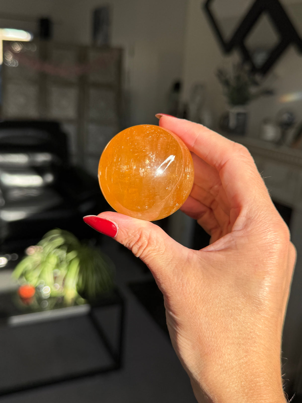 Honey Calcite Sphere - Imperfect