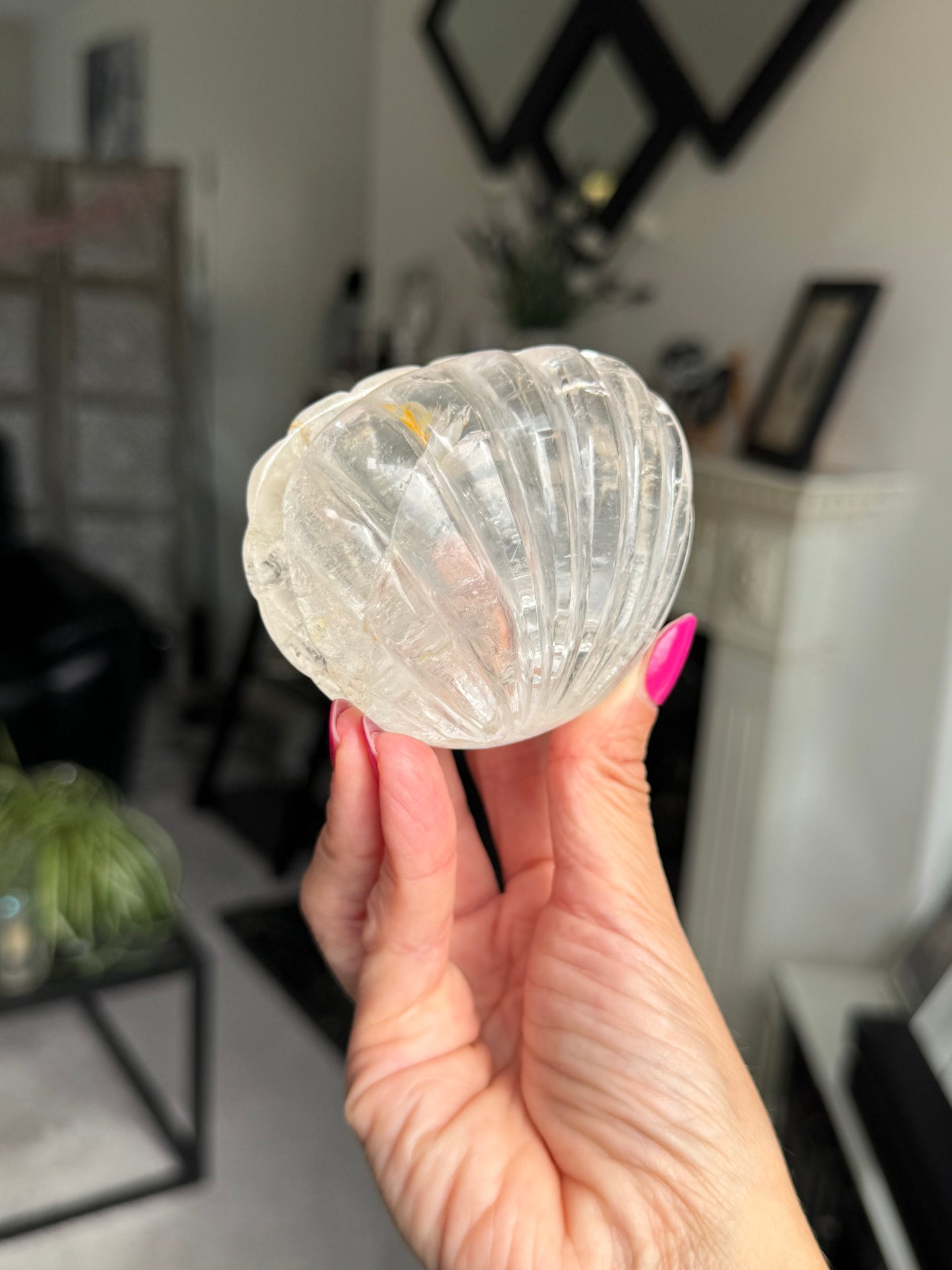 Master Carved Clear Quartz Shell