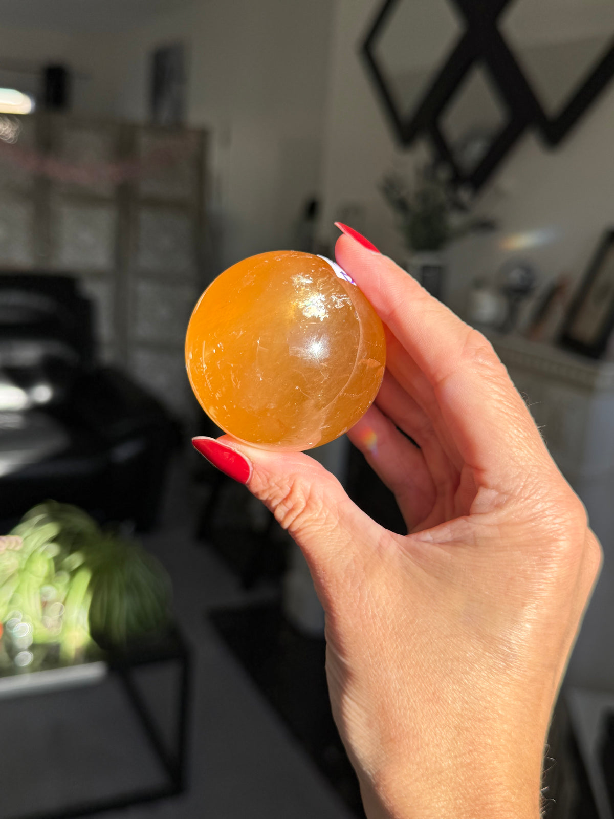 Honey Calcite Sphere