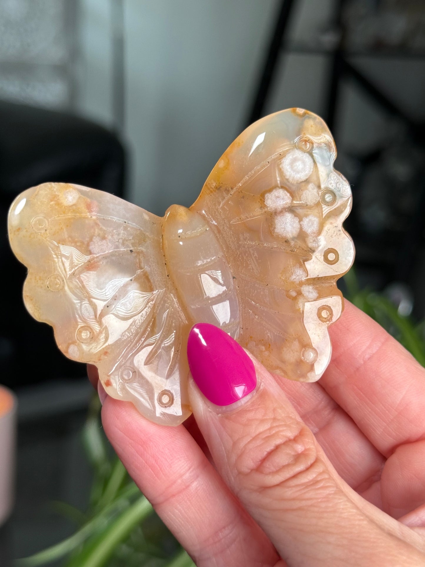 Flower Agate Butterfly