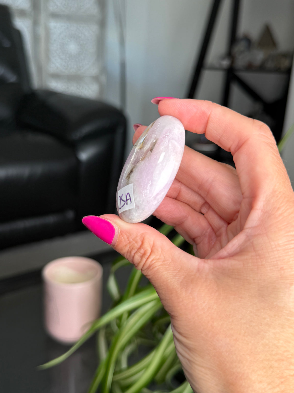 Kunzite Palm Stone