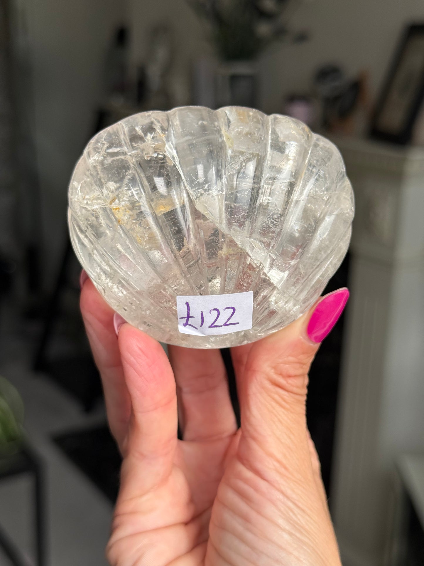 Master Carved Clear Quartz Shell