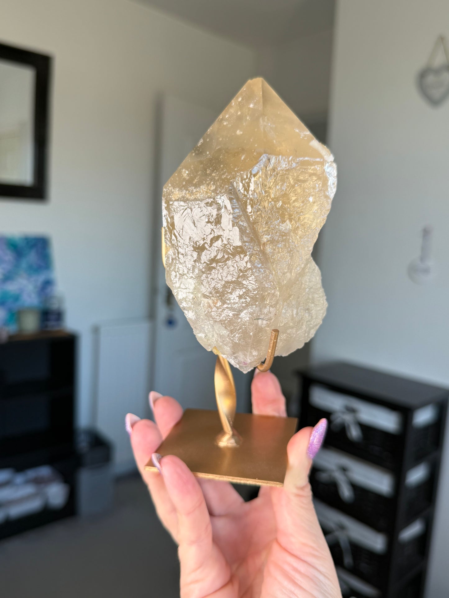 Natural Unpolished Citrine On Stand