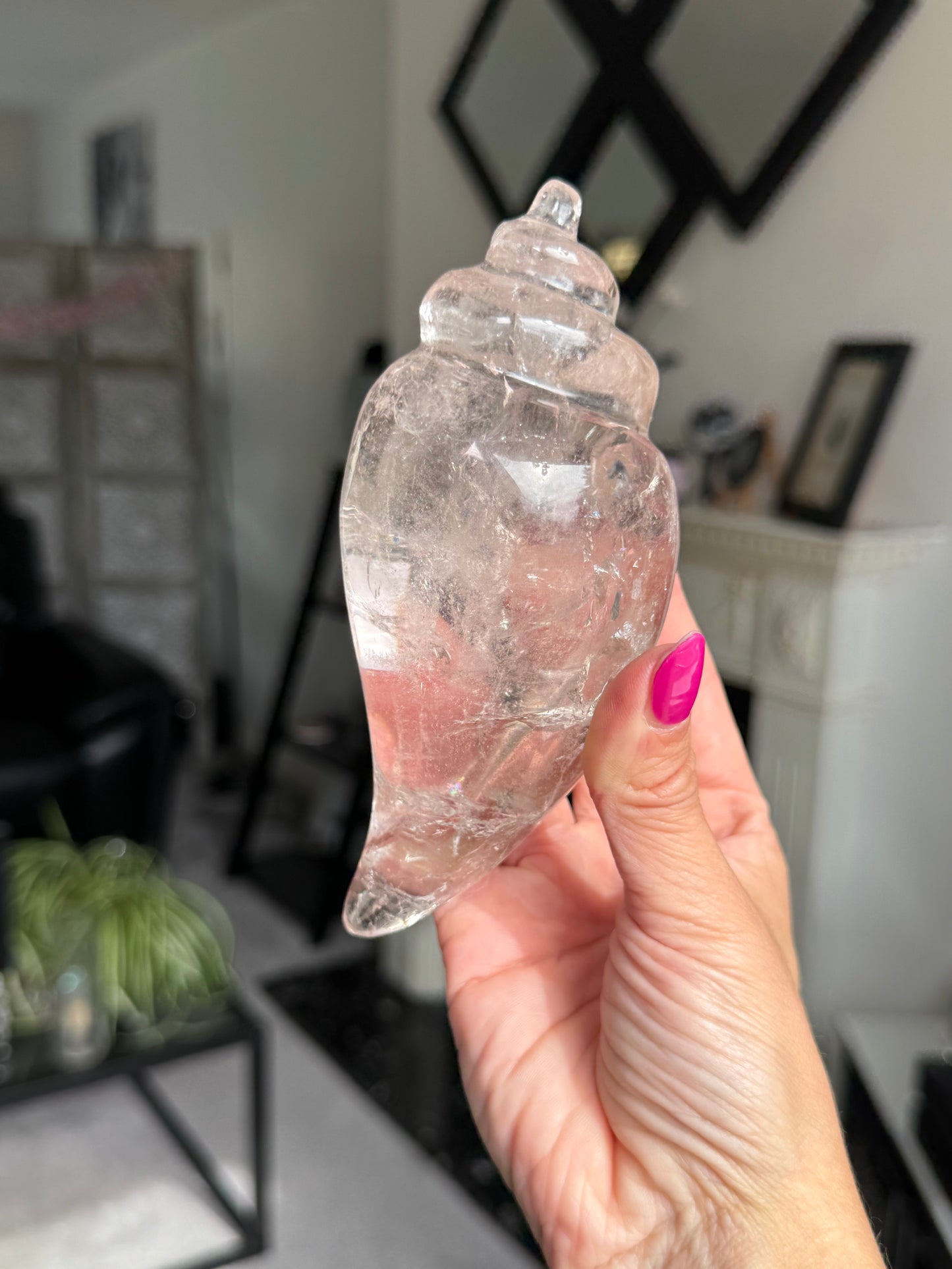 Master Carved Smokey Quartz Shell