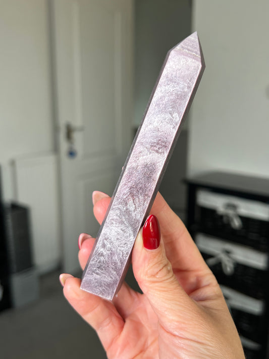 Gem Lepidolite Tower