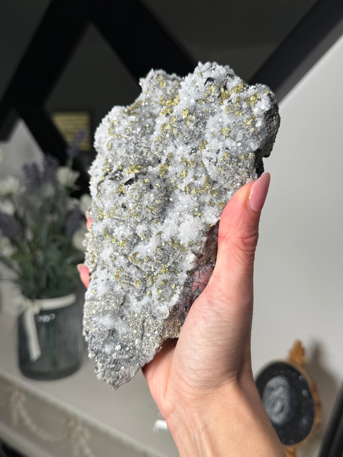 Bulgarian Sphalerite, Quartz & Chalcopyrite With Stand