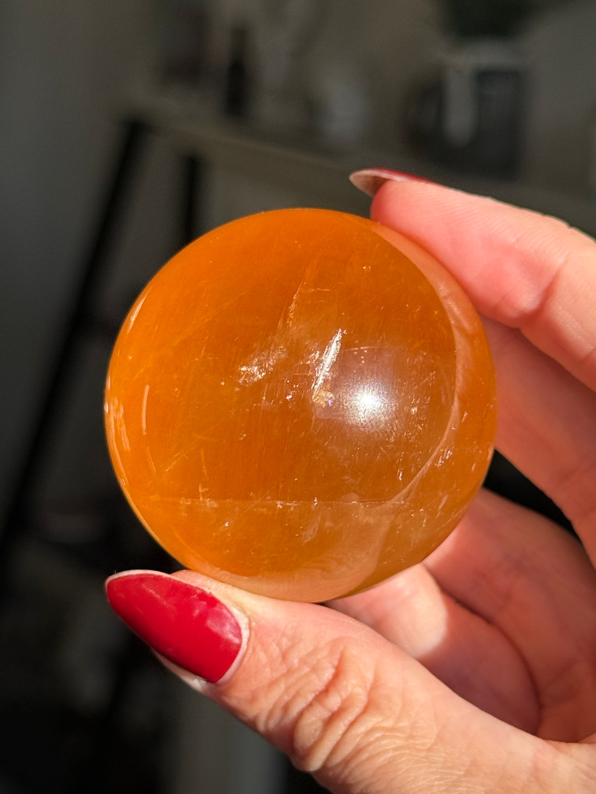 Honey Calcite Sphere - Imperfect