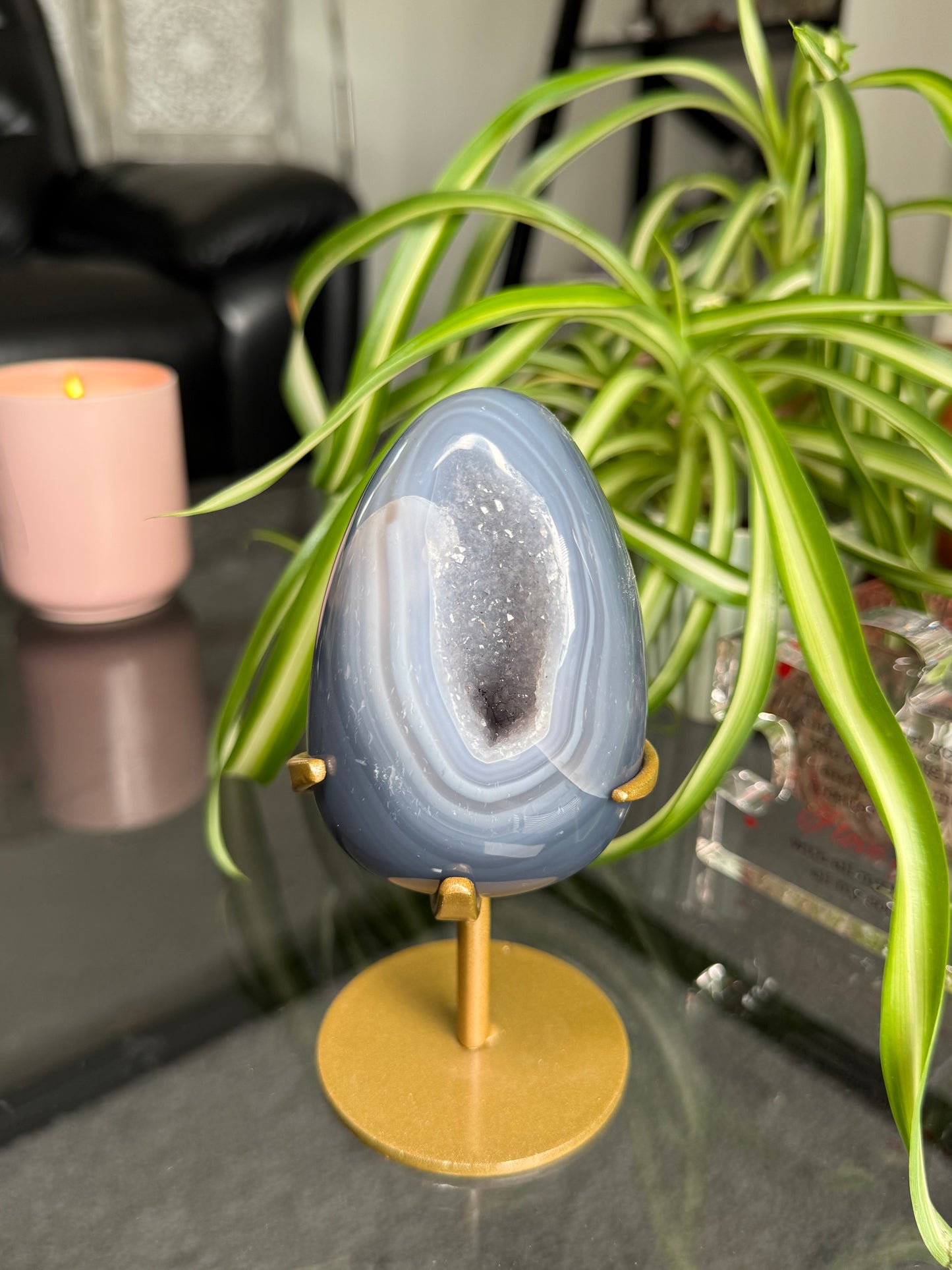Agate Egg On Stand