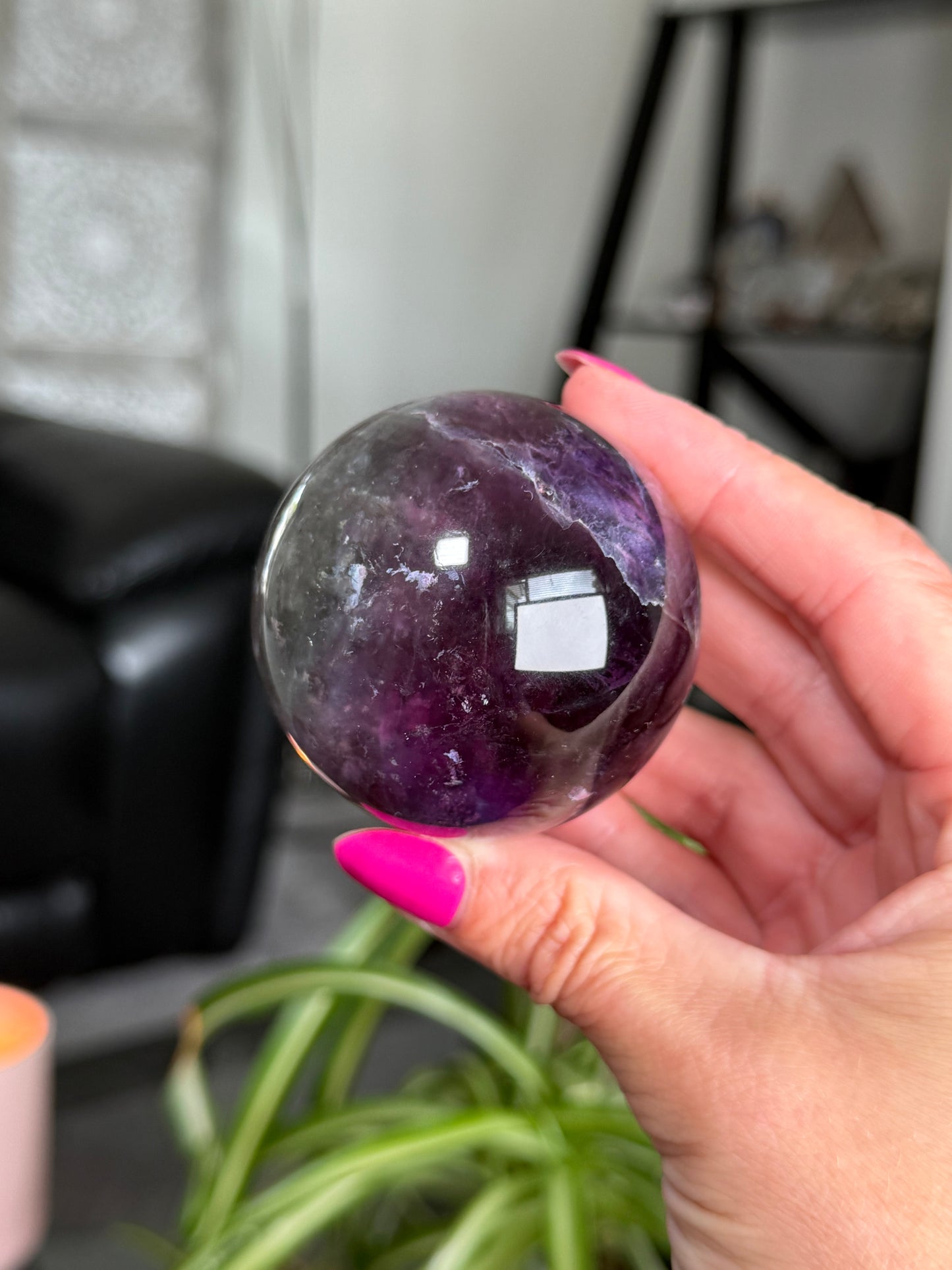 Purple & Green Fluorite Sphere