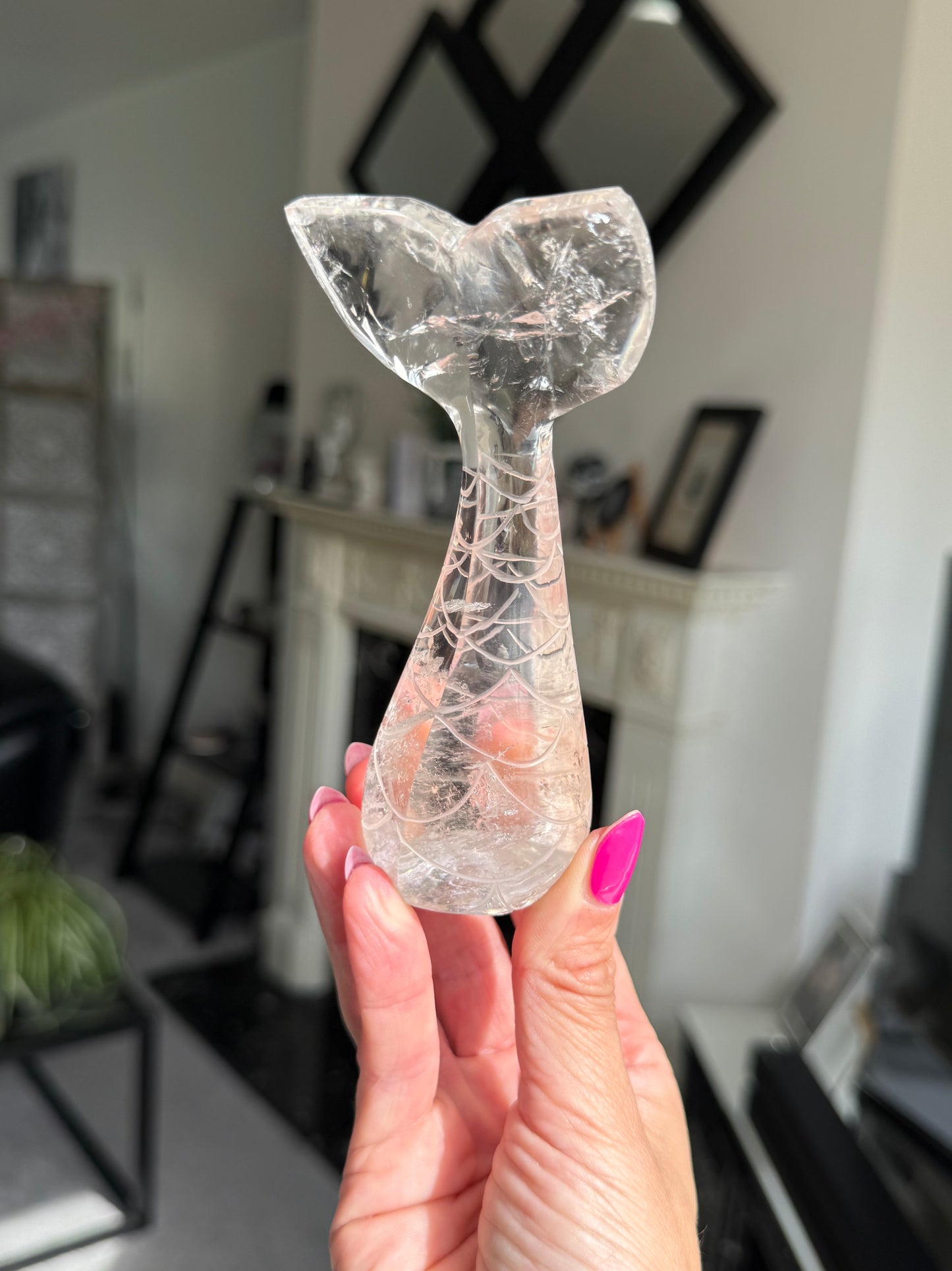 Master Carved Mermaid Tail - Clear Quartz