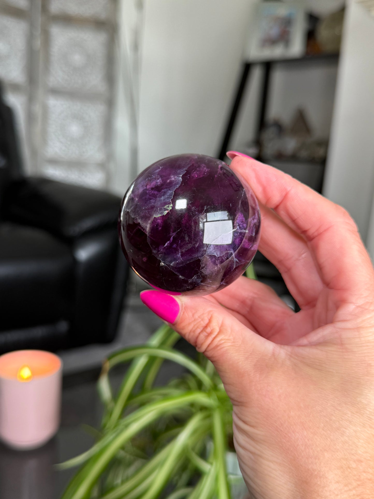 Purple & Green Fluorite Sphere