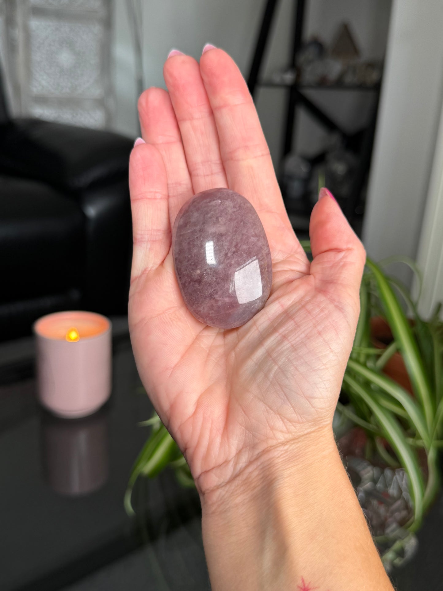 Lavender Rose Quartz Palm
