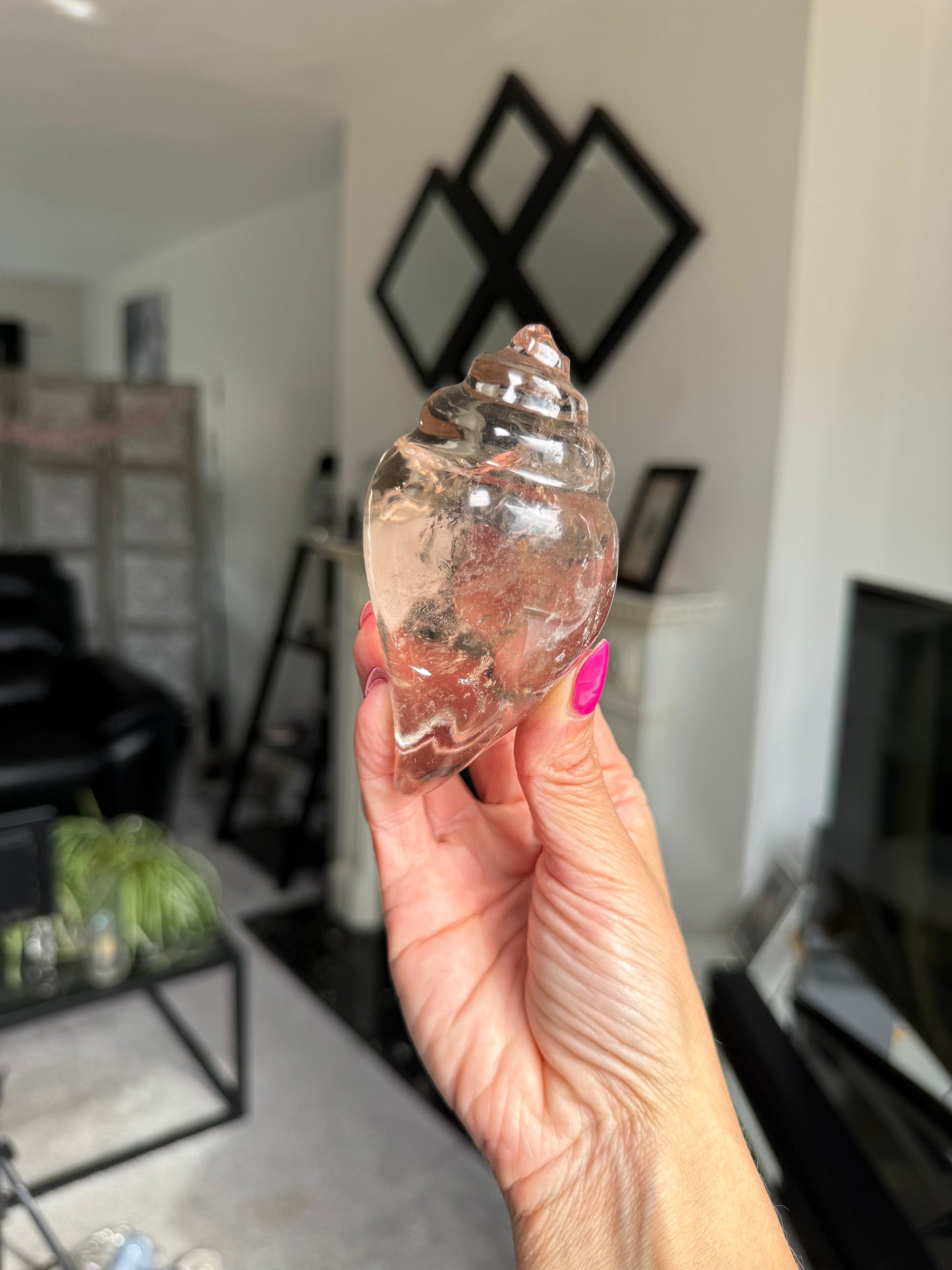 Master Carved Smokey Quartz Shell