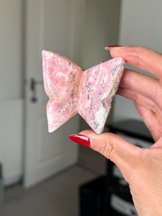 Peruvian Rhodonite Butterfly With Stand
