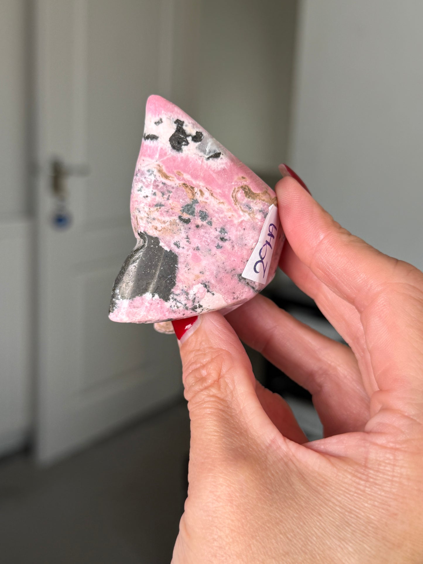 Peruvian Rhodonite Butterfly With Stand