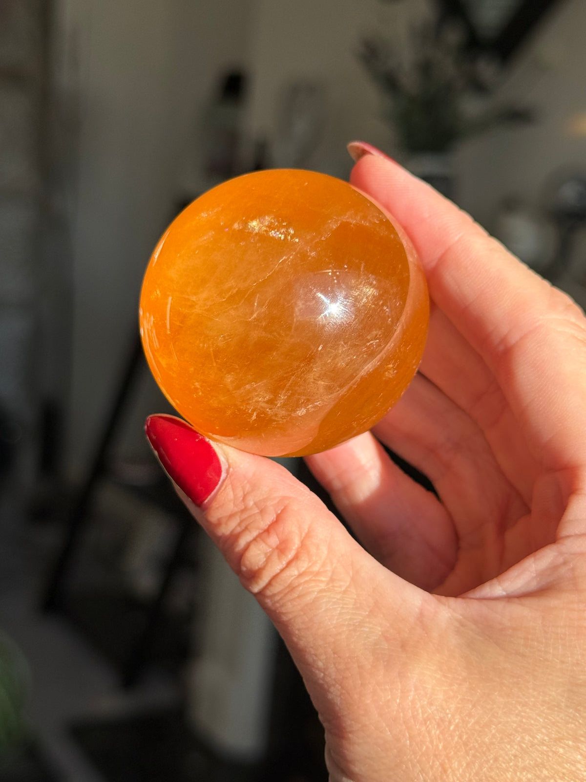 Honey Calcite Sphere - Imperfect