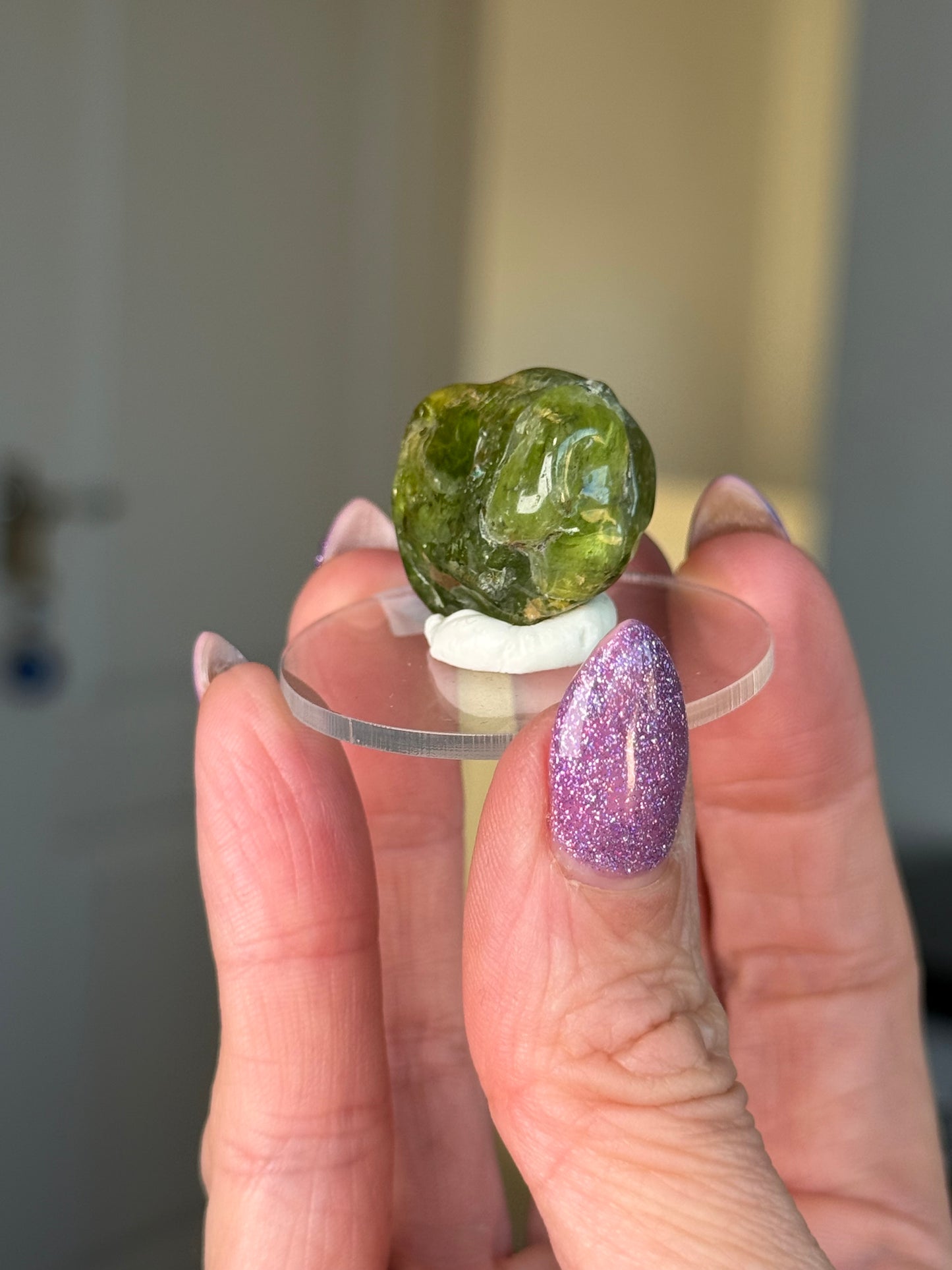 Peridot Tumble On Stand