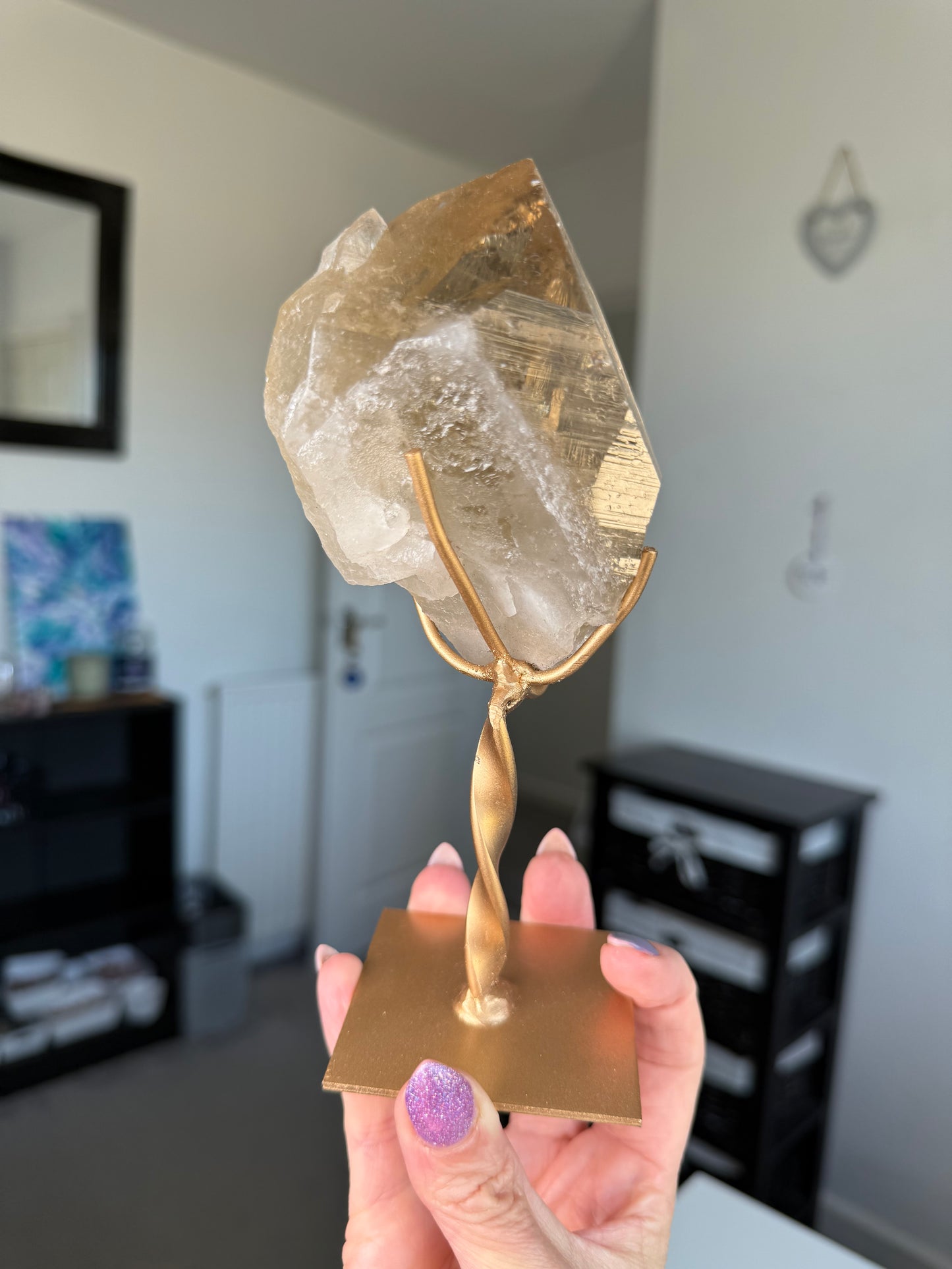 Natural Unpolished Citrine On Stand