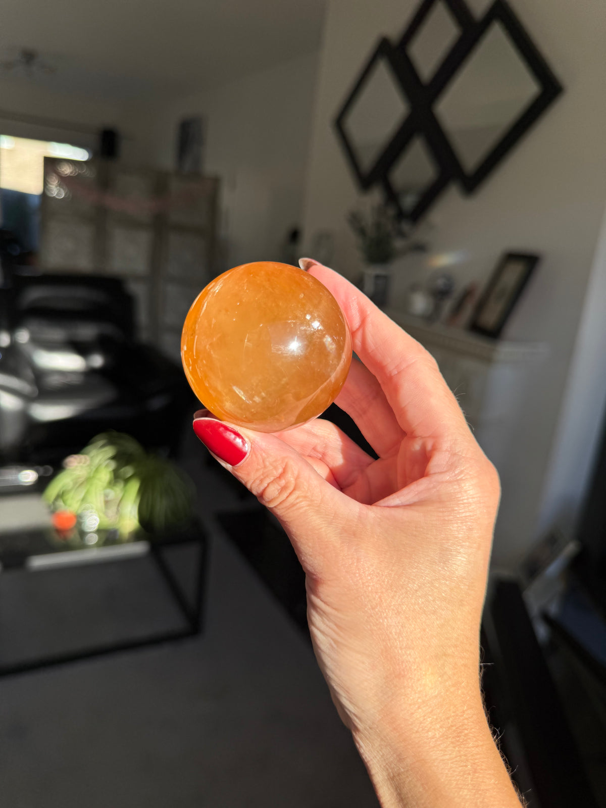 Honey Calcite Sphere