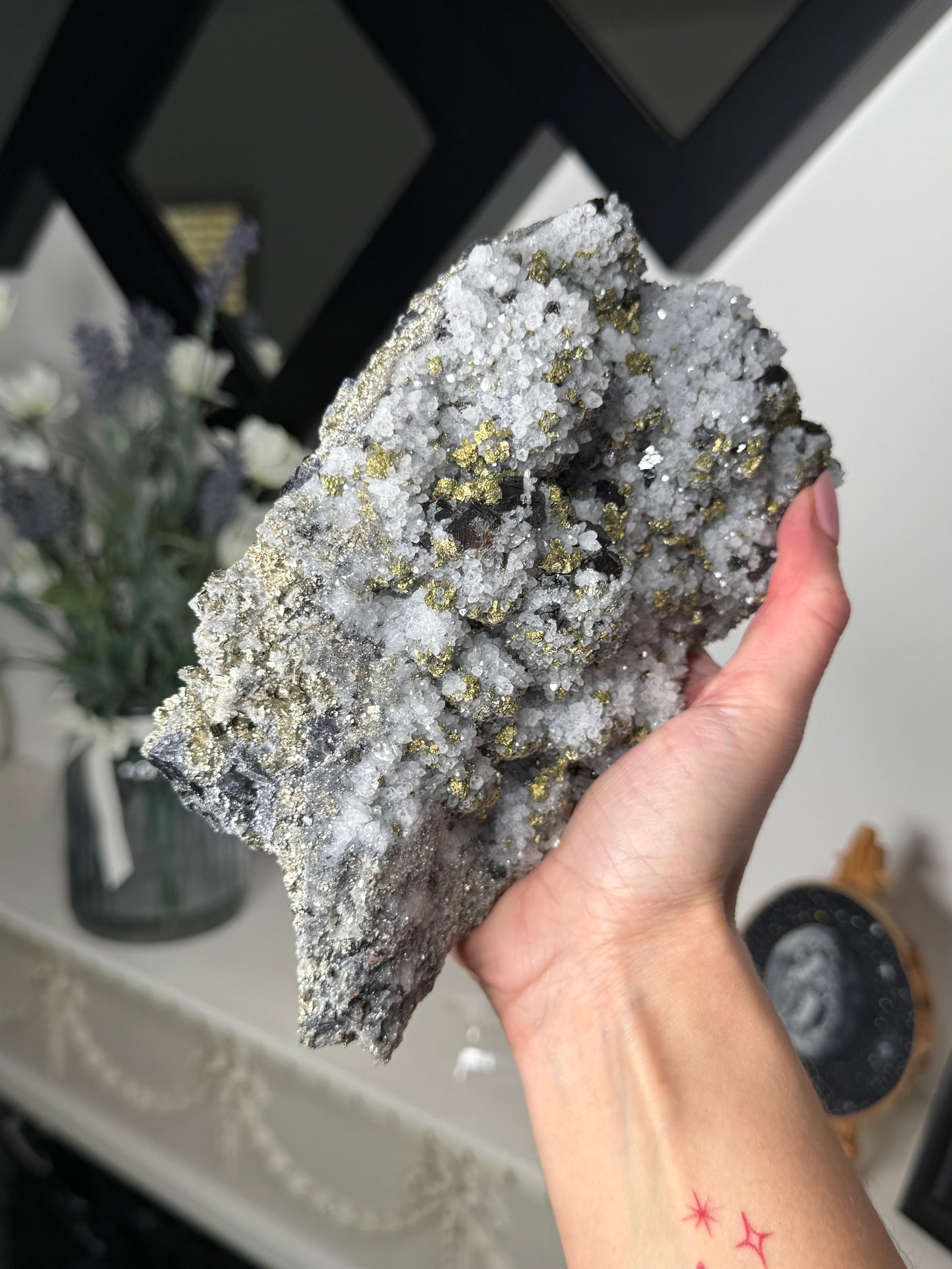 Bulgarian Sphalerite, Quartz & Chalcopyrite With Stand