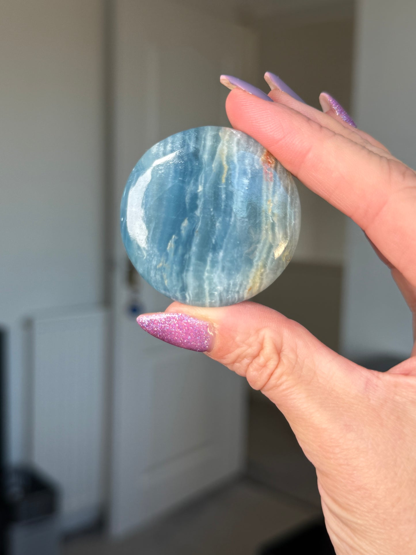 Blue Onyx Palm Stones