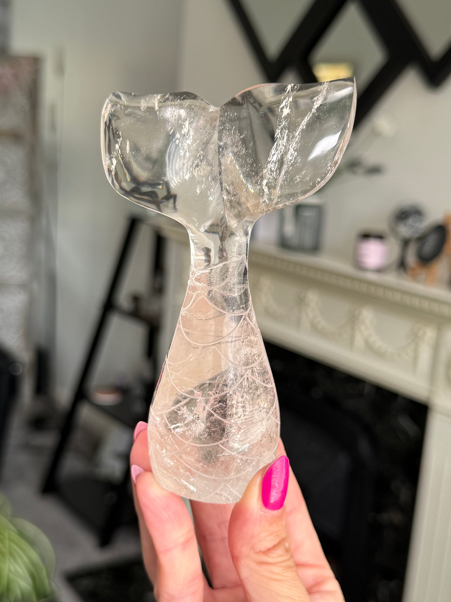 Master Carved Mermaid Tail - Clear Quartz