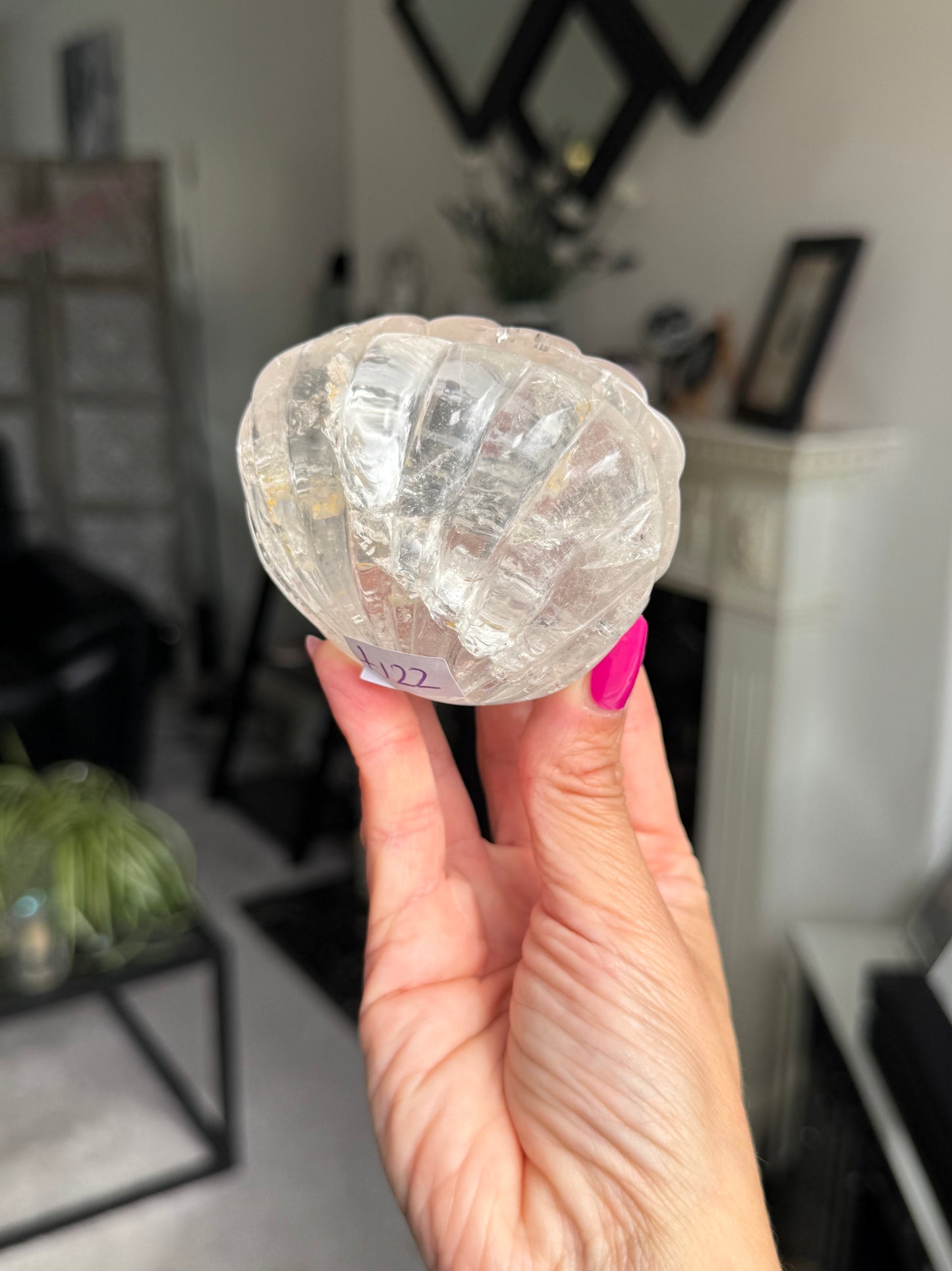 Master Carved Clear Quartz Shell
