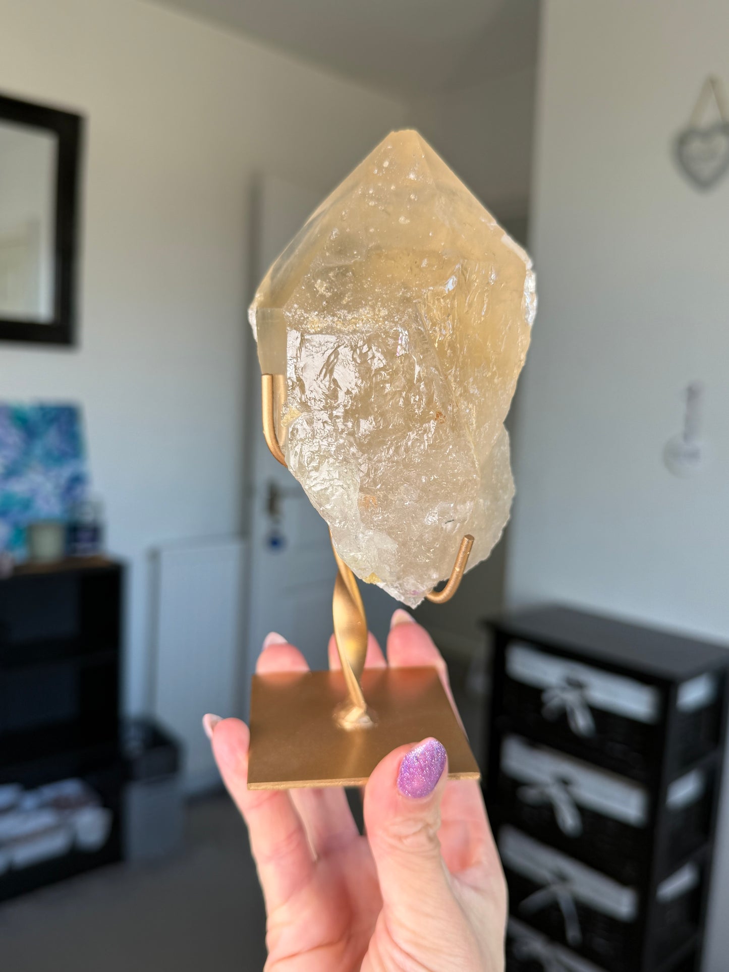 Natural Unpolished Citrine On Stand