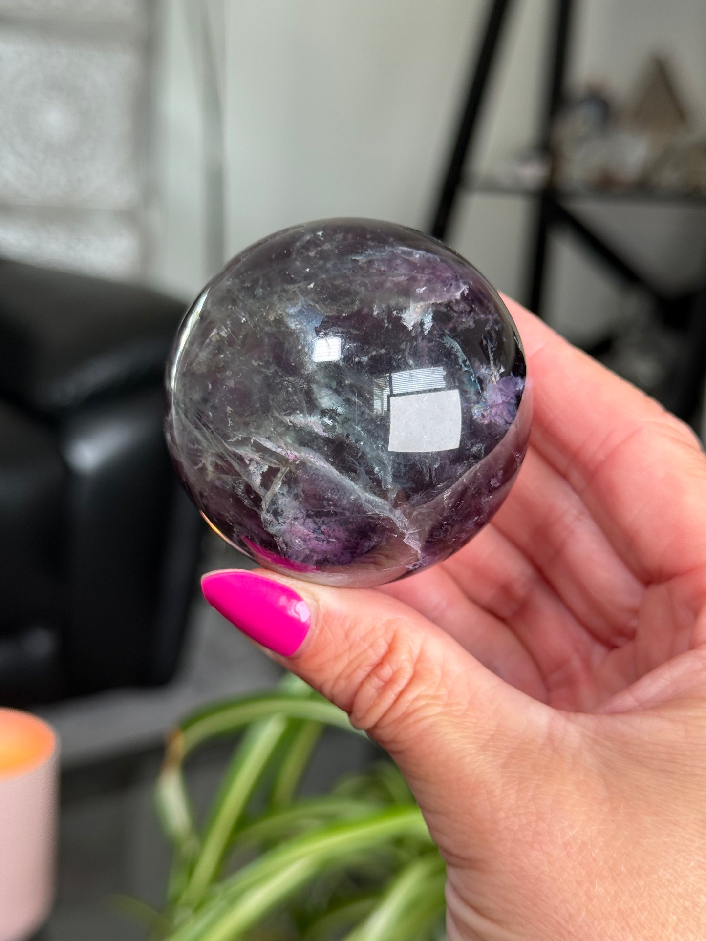 Purple & Green Fluorite Sphere