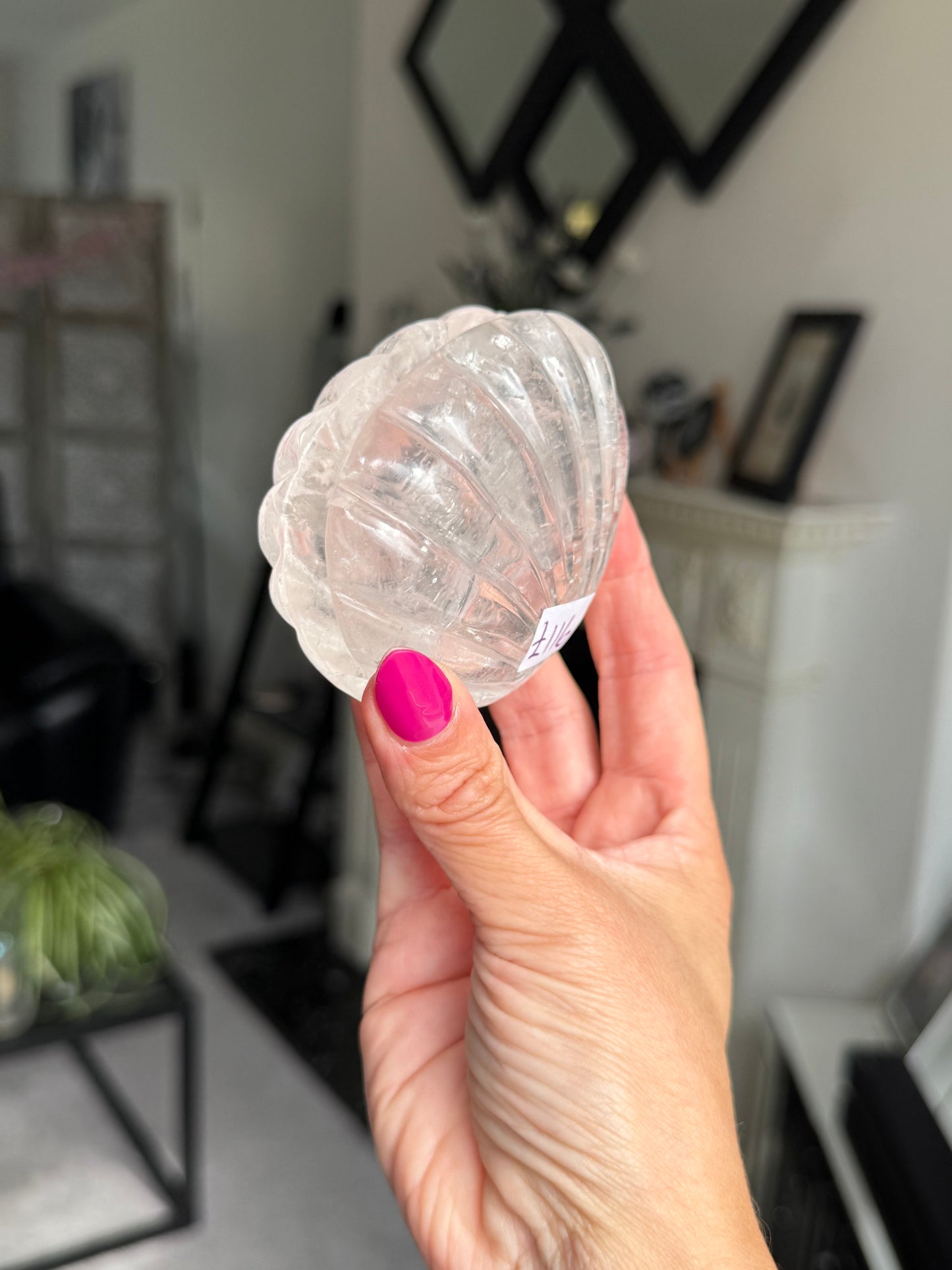 Master Carved Clear Quartz Shell
