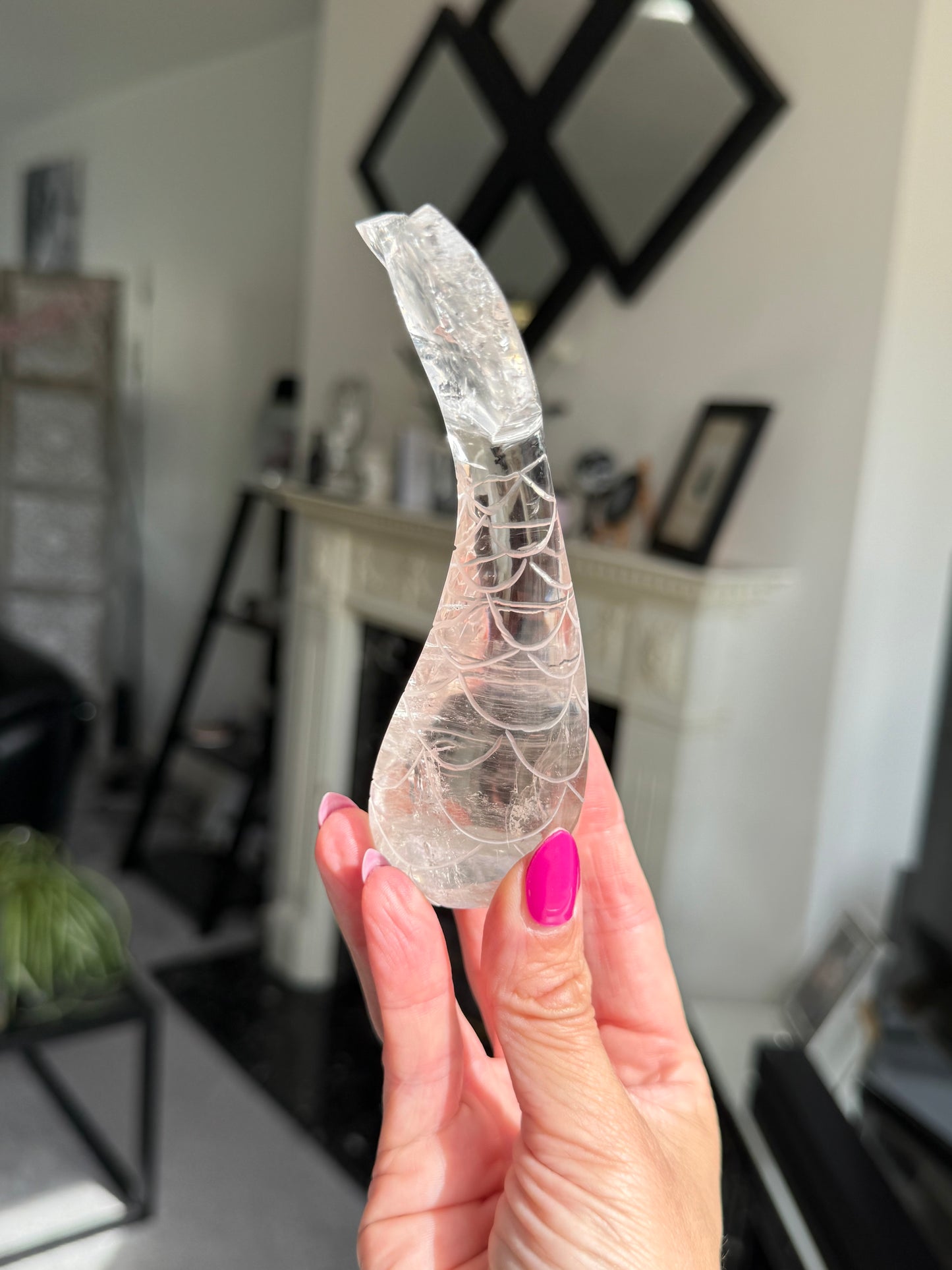 Master Carved Mermaid Tail - Clear Quartz