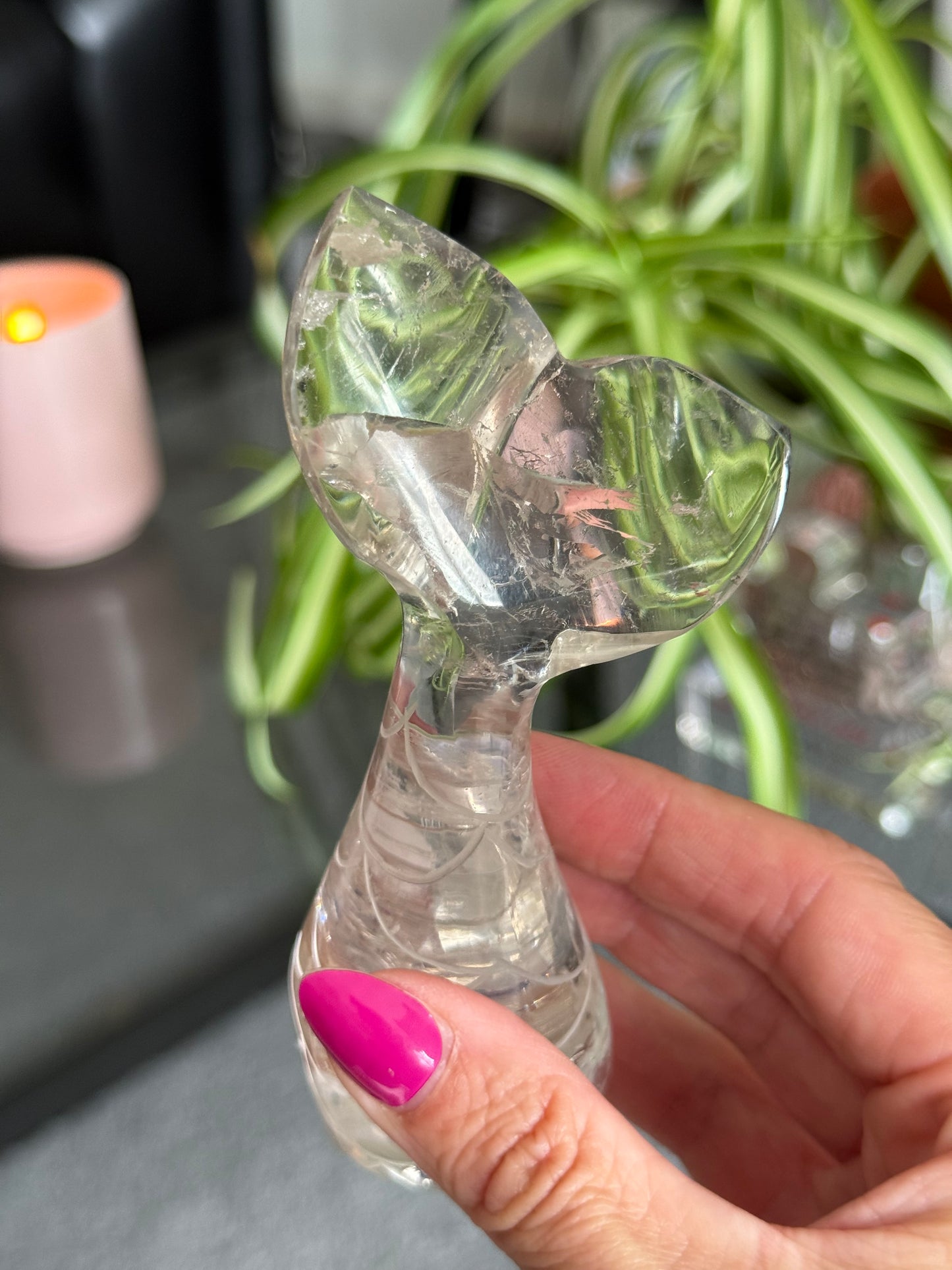 Master Carved Mermaid Tail - Clear Quartz